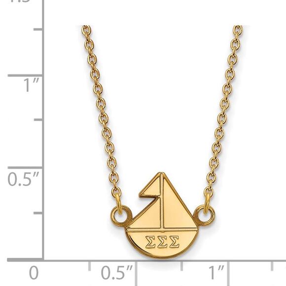 14K Plated Silver Sigma Sigma Sigma XS (Tiny) Necklace - Picture 3 of 5